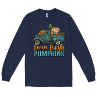 Navy farm fresh pumpkins truck Long Sleeve Tee - RanaPortraitStore