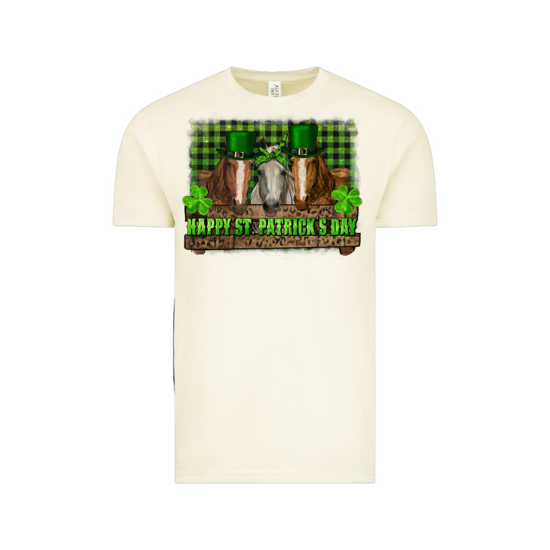 Happy St. Patricks Day Horses With Leprechaun Vintage Tee by RanaPortraitStore | Teevron