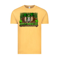 Vintage Mustard happy st. patricks day horses with leprechaun Vintage Tee - RanaPortraitStore