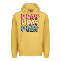 Antique Gold pray on it pray over it pray through it Premium Hoodie - MaliasSmallBusiness