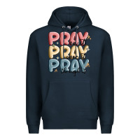 Navy pray on it pray over it pray through it Premium Hoodie - MaliasSmallBusiness