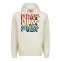 Oatmeal Heather pray on it pray over it pray through it Premium Hoodie - MaliasSmallBusiness