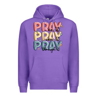 Purple pray on it pray over it pray through it Premium Hoodie - MaliasSmallBusiness