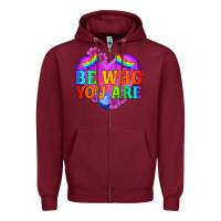 Burgundy be who you are Zipper Hoodie - HRA Design Shop