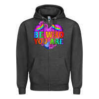 Charcoal Heather be who you are Zipper Hoodie - HRA Design Shop