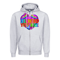 Heather Grey be who you are Zipper Hoodie - HRA Design Shop