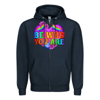 Navy be who you are Zipper Hoodie - HRA Design Shop