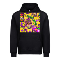 Black Mardi gras gnomies seamless pattern Urban Hoodie - BundleAndBundleShop