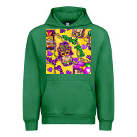 Emerald Mardi gras gnomies seamless pattern Urban Hoodie - BundleAndBundleShop