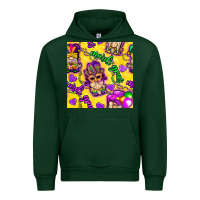 Forest Green Mardi gras gnomies seamless pattern Urban Hoodie - BundleAndBundleShop