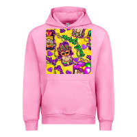 Fuchsia Pink Mardi gras gnomies seamless pattern Urban Hoodie - BundleAndBundleShop