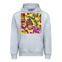 Heather Grey Mardi gras gnomies seamless pattern Urban Hoodie - BundleAndBundleShop