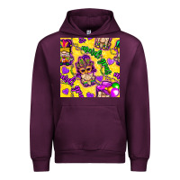 Mauve Wine Mardi gras gnomies seamless pattern Urban Hoodie - BundleAndBundleShop