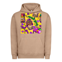 Pigment Burro Mardi gras gnomies seamless pattern Urban Hoodie - BundleAndBundleShop