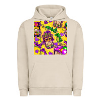 Pigment French Oak Mardi gras gnomies seamless pattern Urban Hoodie - BundleAndBundleShop