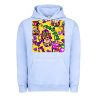 Pigment Grape Ice Mardi gras gnomies seamless pattern Urban Hoodie - BundleAndBundleShop