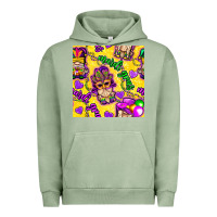 Pigment Oil Green Mardi gras gnomies seamless pattern Urban Hoodie - BundleAndBundleShop