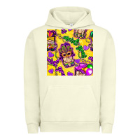 Pigment Pistachio Mardi gras gnomies seamless pattern Urban Hoodie - BundleAndBundleShop