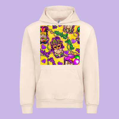 Mardi Gras Gnomies Seamless Pattern Urban Hoodie Designed By Bundleandbundleshop