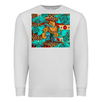 Dove Grey cowboy boots with turquoise and aztec Premium Sweatshirt - Artiststas