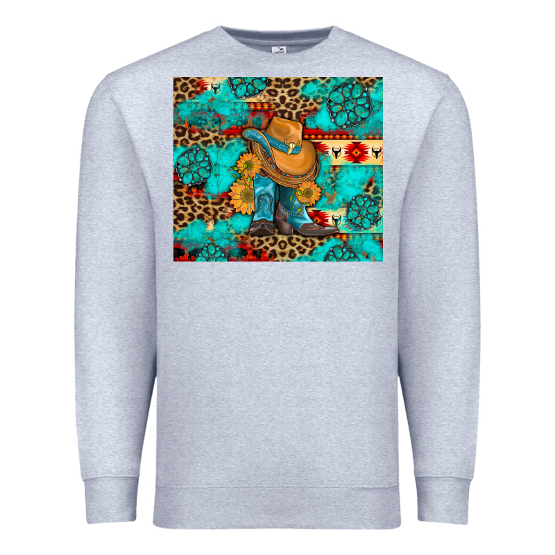 Cowboy Boots With Turquoise And Aztec Premium Sweatshirt by Artiststas | Teevron
