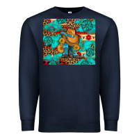 Navy cowboy boots with turquoise and aztec Premium Sweatshirt - Artiststas