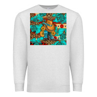 Oatmeal Heather cowboy boots with turquoise and aztec Premium Sweatshirt - Artiststas