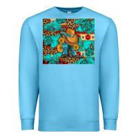 Ocean Blue cowboy boots with turquoise and aztec Premium Sweatshirt - Artiststas