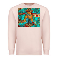 Pale Pink cowboy boots with turquoise and aztec Premium Sweatshirt - Artiststas
