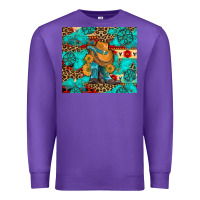 Purple cowboy boots with turquoise and aztec Premium Sweatshirt - Artiststas