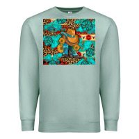 Seafoam cowboy boots with turquoise and aztec Premium Sweatshirt - Artiststas