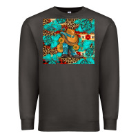 Smoke cowboy boots with turquoise and aztec Premium Sweatshirt - Artiststas