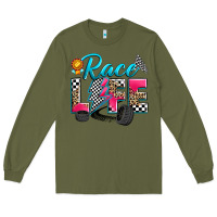 Army Green race life Long Sleeve Tee - Zillion Design Studio