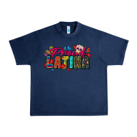 Navy proud latina Urban Heavy Tee - Zillion Design Studio