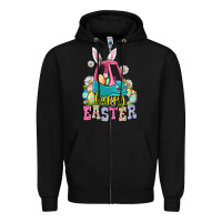 Black Happy Easter toddler car Zipper Hoodie - OliviaCreatesArt