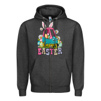 Charcoal Heather Happy Easter toddler car Zipper Hoodie - OliviaCreatesArt