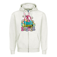 Oatmeal Heather Happy Easter toddler car Zipper Hoodie - OliviaCreatesArt