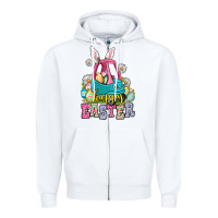 White Happy Easter toddler car Zipper Hoodie - OliviaCreatesArt