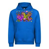 Cobalt Mardi Gras Hearts Urban Hoodie - BundleAndBundleShop