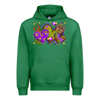 Emerald Mardi Gras Hearts Urban Hoodie - BundleAndBundleShop