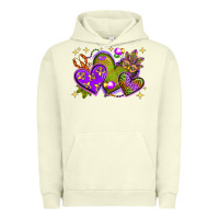 Pigment Pistachio Mardi Gras Hearts Urban Hoodie - BundleAndBundleShop