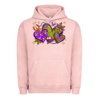Pigment Salmon Mardi Gras Hearts Urban Hoodie - BundleAndBundleShop
