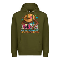 Army Green hello sunshine Premium Hoodie - NancyCooperArtShop