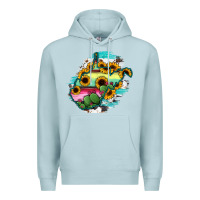 Blue Mist west virginia map sunflower cactus serape Premium Hoodie - RanaPortraitStore