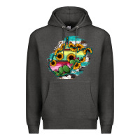 Charcoal Heather west virginia map sunflower cactus serape Premium Hoodie - RanaPortraitStore