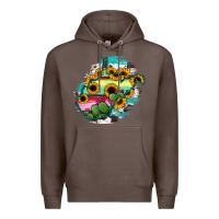 Coffee west virginia map sunflower cactus serape Premium Hoodie - RanaPortraitStore