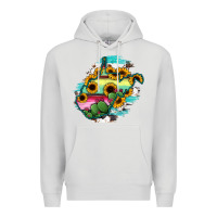 Dove Grey west virginia map sunflower cactus serape Premium Hoodie - RanaPortraitStore