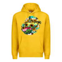 Lemon west virginia map sunflower cactus serape Premium Hoodie - RanaPortraitStore