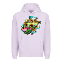 Lilac west virginia map sunflower cactus serape Premium Hoodie - RanaPortraitStore