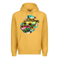Mustard west virginia map sunflower cactus serape Premium Hoodie - RanaPortraitStore